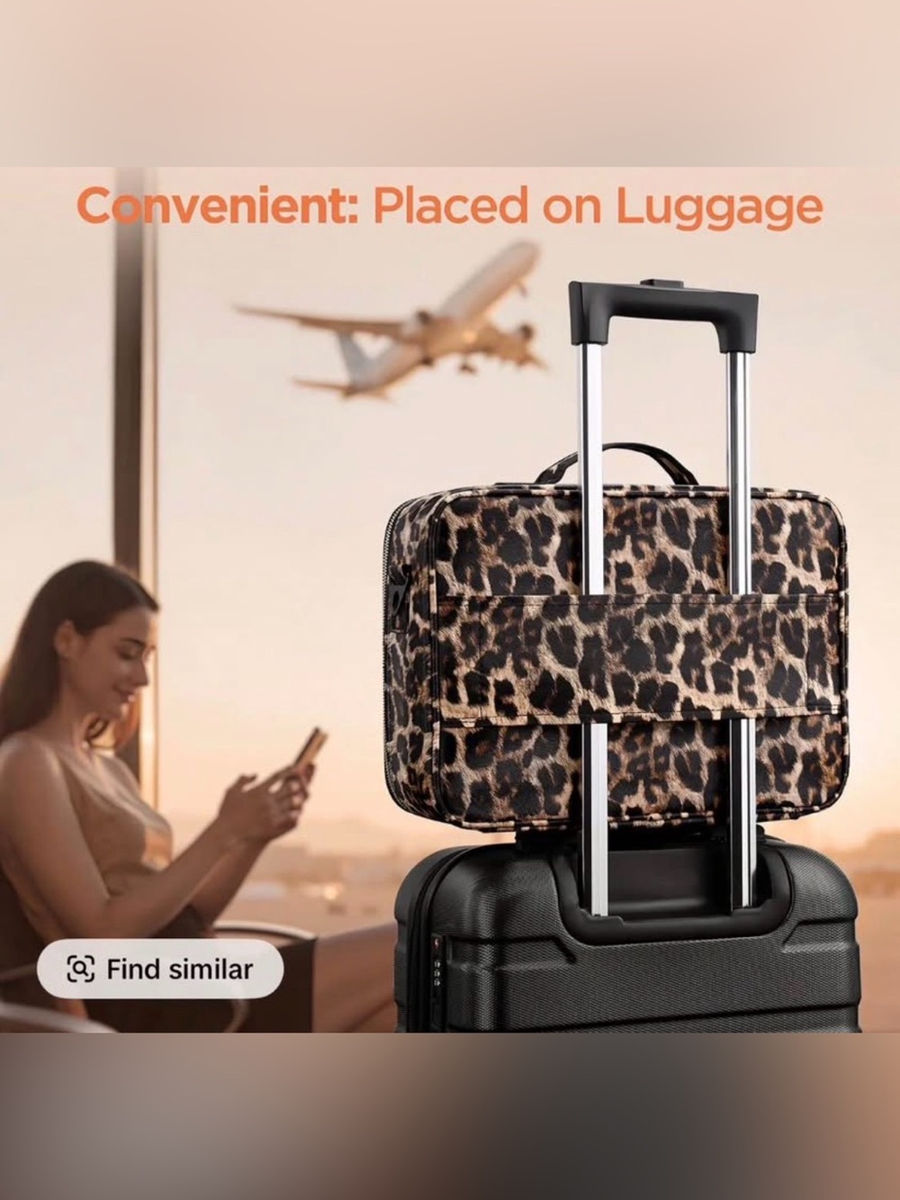 NEW 15''X11'' Large Travel Makeup Bag with LED mirror & Adjustable Dividers - Picture 6 of 6